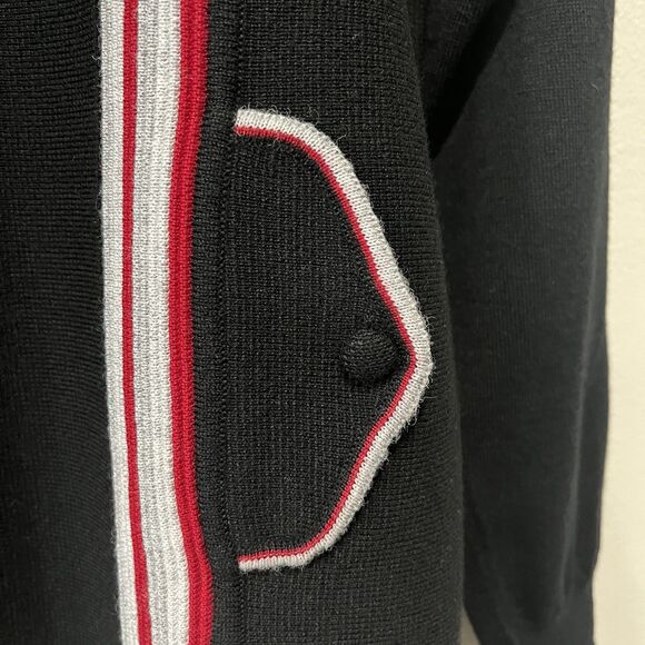 Signor Valentino Cardigan Men’s XL Black Wool Sweater 60s 70s Italy Rockabilly - Picture 4 of 16